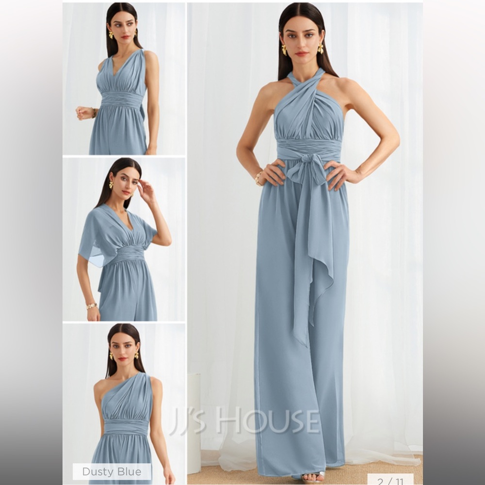 JJs House Dusty Blue Jumpsuit with Interchangeable Top